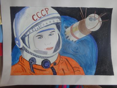 Картина. Автор: Хабибуллин Динис. Техника: гуашь. Класс: 7 Герой Вселенной