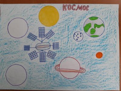 Картина. Автор: Халиков Руслан. Техника: карандаш. Класс: 7 Космос