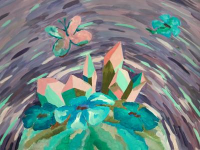 Картина. Автор: Магафурова Камилла. Техника: гуашь. Класс: 8 Сокровища космоса