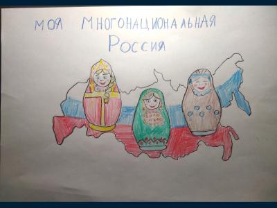 Картина. Автор: Гибадуллин Данил. Техника: карандаш. Класс: 1 Моя многонациональная Россия