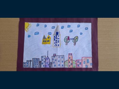 Картина. Автор: Гарипов Азамат. Техника: смешанная техника. Класс: 1 Города России
