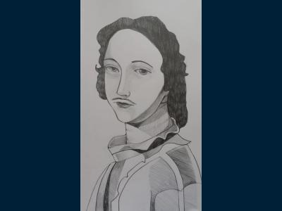 Картина. Автор: Бабушкина Ева. Техника: карандаш. Класс: 1 Героическое прошлое России, Петр 1