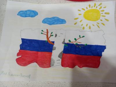 Картина. Автор: Низамова Азалина. Техника: карандаш. Класс: 1 Моя Родина- Россия