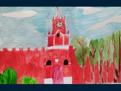 Картина. Автор: Зайнигулова Сабина Рамилевна. Техника: акварель. Класс: 1 Города России