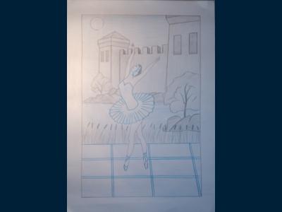 Картина. Автор: Абдуллина Ясмина. Техника: карандаш. Класс: 1 Русский балет