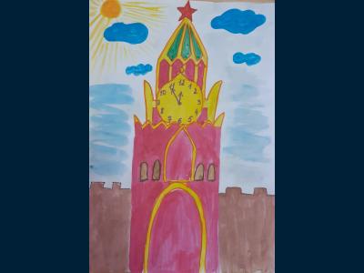 Картина. Автор: Шамсутдинов Айдар. Техника: акварель. Класс: 2 Кремль