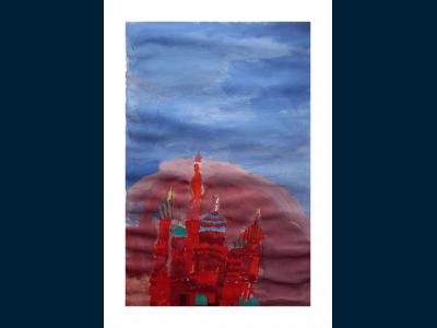 Картина. Автор: Исламгулова Айгуль. Техника: гуашь. Класс: 2 Древнерусская архитектура