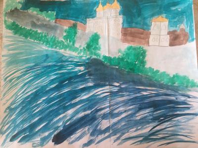 Картина. Автор: Шарипова Лилиана. Техника: акварель. Класс: 2 Города России