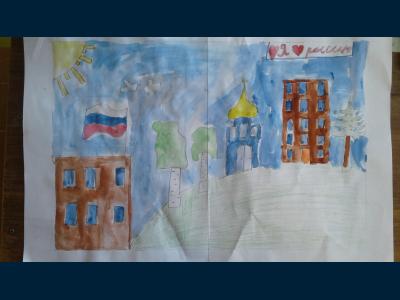 Картина. Автор: Маганев Егор. Техника: акварель. Класс: 2 Я люблю тебя Россия