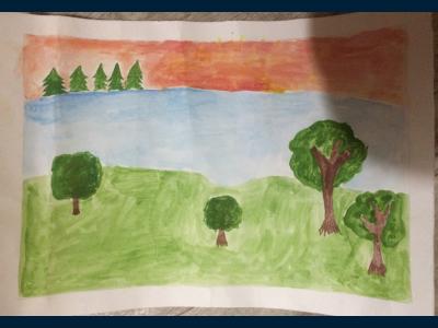 Картина. Автор: Валинурова Илария. Техника: акварель. Класс: 2 Природные чудеса России