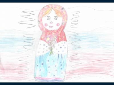 Картина. Автор: Летинская Ирина Вячеславовна. Техника: карандаш. Класс: 2 Матрешка
