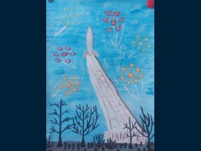 Картина. Автор: Мударисова Элина Рустамовна. Техника: акварель. Класс: 2   Стремление
