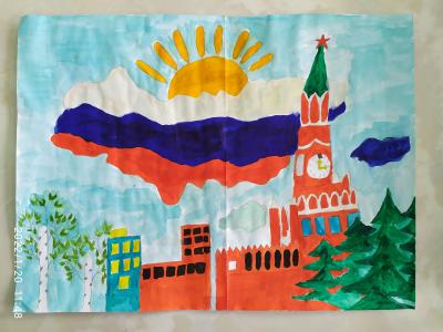 Картина. Автор: Бакирова Чулпан. Техника: акварель. Класс: 2 Моя Россия