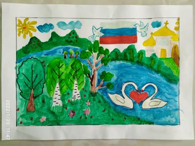 Картина. Автор: Файрузова Язиля. Техника: акварель. Класс: 2 Мой край родной - Моя Россия