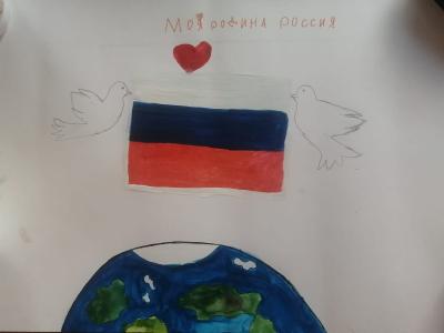 Картина. Автор: Нуритдинова Дарина Тимуровна. Техника: акварель. Класс: 2 Моя Родина - Россия.