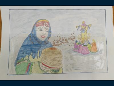 Картина. Автор: Свиридова Арина Александровна. Техника: карандаш. Класс: 2 Языческая Русь: обычаи и традиции