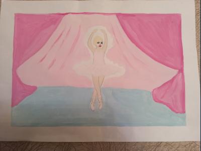 Картина. Автор: Минниахметова Элина. Техника: гуашь. Класс: 2 Балерина