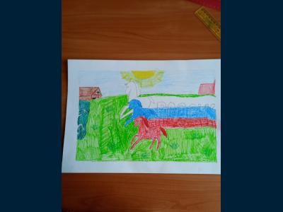 Картина. Автор: Рахимов Ильмир. Техника: акварель. Класс: 2 Я люблю тебя Россия