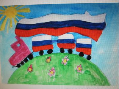 Картина. Автор: Хуснутдинов Нурислам. Техника: акварель. Класс: 2 Это моя Россия