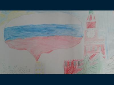 Картина. Автор: Халиуллин Вильдан. Техника: карандаш. Класс: 2 Москва-столица России.