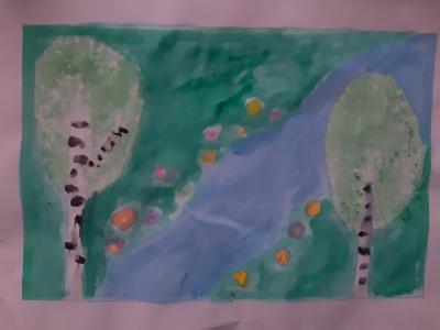 Картина. Автор: Гарипова Айзиля. Техника: гуашь. Класс: 3 Я люблю тебя, Россия