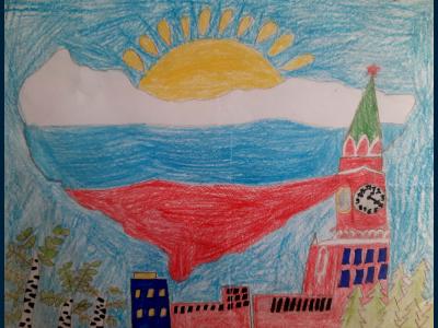 Картина. Автор: Хасанов Нур. Техника: акварель. Класс: 3 Моя Россия