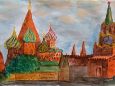 Картина. Автор: Газизов Байрас. Техника: акварель. Класс: 3 Сердце России