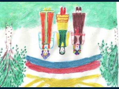Картина. Автор: Шамсутдинова Аделя. Техника: акварель. Класс: 3 Дружба народов