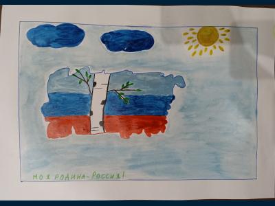 Картина. Автор: Садыков Никита. Техника: акварель. Класс: 3 Моя Родина - Россия