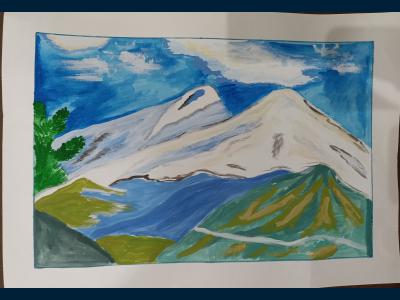 Картина. Автор: Хазиев Рамазан. Техника: гуашь. Класс: 3 По просторам Родины моей