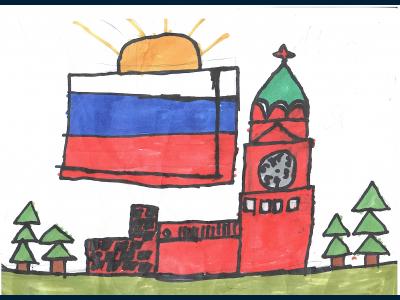 Картина. Автор: Ситдиков Радмир. Техника: смешанная техника. Класс: 3 Моя Россия