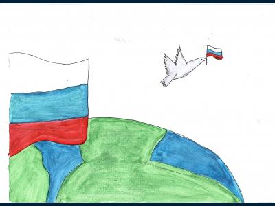 Картина. Автор: Смоленцева Кира. Техника: акварель. Класс: 3 Моя Россия