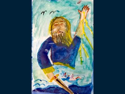 Картина. Автор: Мухаметшин Искандер. Техника: смешанная техника. Класс: 4 Былины и предания Древний Руси