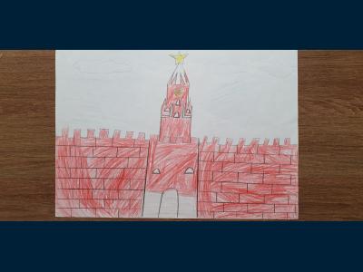 Картина. Автор: Атнагулов Загир. Техника: карандаш. Класс: 4 Московский Кремль