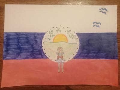 Картина. Автор: Уликанов Аслан Артурович. Техника: смешанная техника. Класс: 4 ЯМоя-Россия