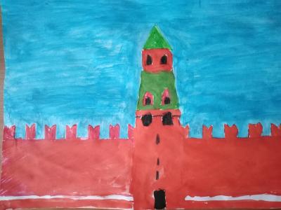 Картина. Автор: Мухарлямов Басир. Техника: акварель. Класс: 4 Я люблю тебя Россия