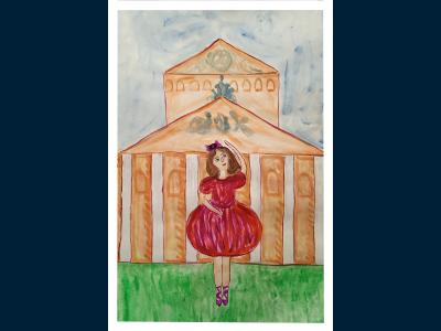 Картина. Автор: Нигматуллина Карина. Техника: гуашь. Класс: 6 Мечта юной балерины