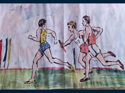 Картина. Автор: Исхаков Ралиф. Техника: акварель. Класс: 6 Спортивные достижения России