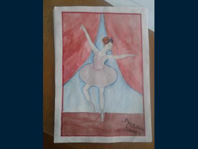 Картина. Автор: Мулюкова Арина. Техника: смешанная техника. Класс: 7 Русский балет