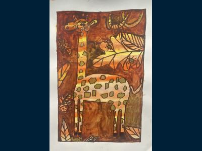 Жирафик на прогулке