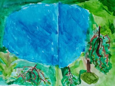 Картина. Автор: Кагарманов Карим. Техника: акварель. Класс: 2 Экология глазами детей