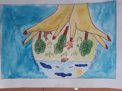 Картина. Автор: Фазлутдинова Алина. Техника: смешанная техника. Класс: 2 Экология глазами детей