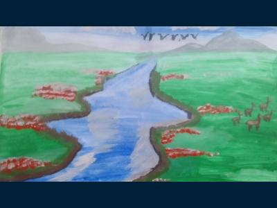 Картина. Автор: Сафиуллин Ильсур. Техника: акварель. Класс: 3 Красоты родного края