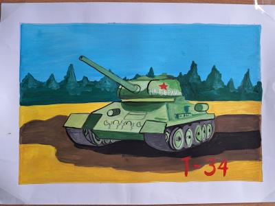 Картина. Автор: Хаматшин Радмир. Техника: гуашь. Класс: 1 Слава инженерам и конструкторам!