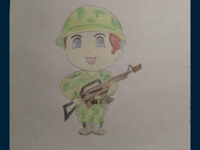Картина. Автор: Алоян Гаяне. Техника: карандаш. Класс: 2 Рисунок для солдата