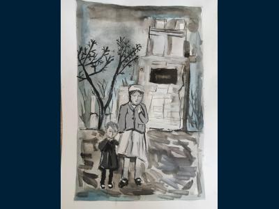 Картина. Автор: Кузьмина Ирина. Техника: гуашь. Класс: 3 Дети войны