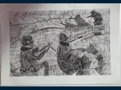 Картина. Автор: Валиуллина Арина. Техника: карандаш. Класс: 3 Рисунок для солдата